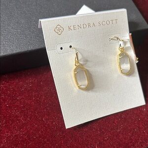 Kendra Scott Gold Framed White Earrings